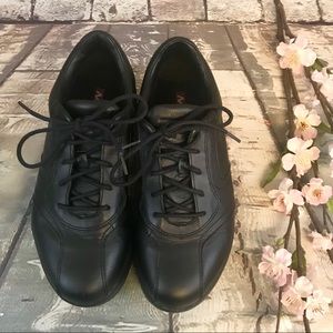 MTB Black Leather Shape Up Toning Rocker Sneakers